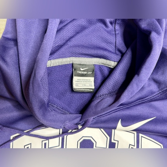 Nike Texas Christian University TCU Hoodie Men's XXL Purple Therma Fit - Picture 4 of 9